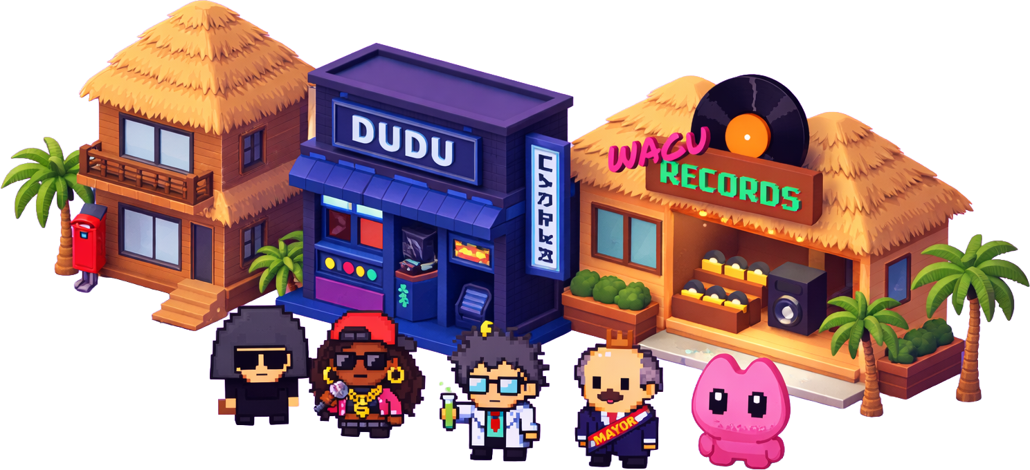 WAGU Island — a vibrant world with shops, characters, and adventure